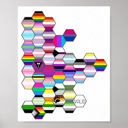 Honeycomb LGBT Pride Flag Poster (Voorkant)