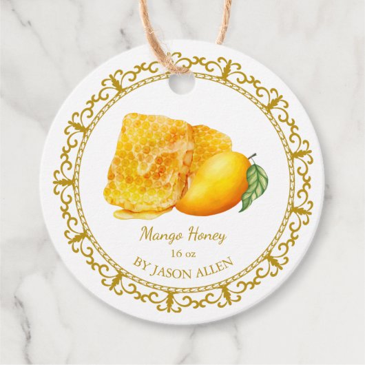  Honeycomb Mango Geïnfundeerd Honey Hang Label (Voorkant)