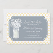 Honeycomb Mason Jar Wildflower Sparen de Datum Save The Date (Voorkant)