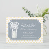 Honeycomb Mason Jar Wildflower Sparen de Datum Save The Date (Staand voorkant)