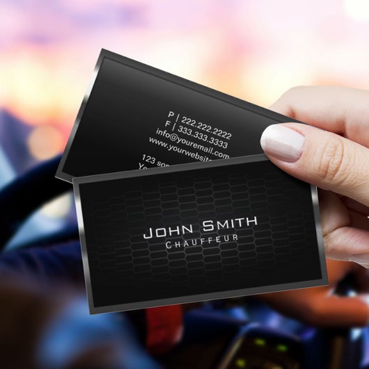 Honeycomb Metal Cells Chauffeur Visitekaartje