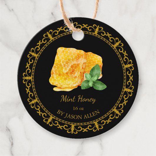 Honeycomb Mint Geïnfundeerde Honey Hang Label (Voorkant)