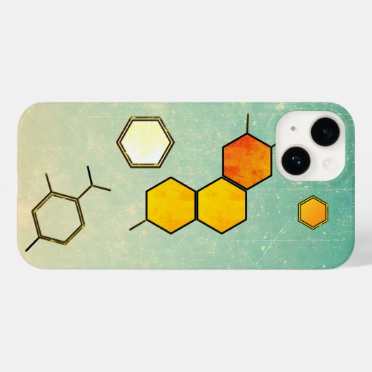 Honeycomb Molecule iPhone 14 Hoesje (Achterkant (horizontaal))