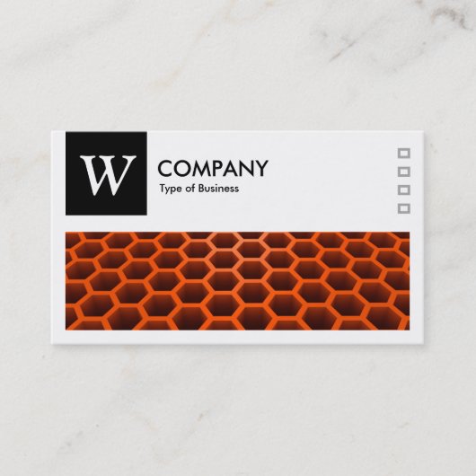 Honeycomb Oranje - Logo en panel v2 - zwart Visitekaartje (Voorkant)