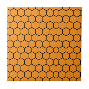 Honeycomb Oranje patroon overal Tegeltje