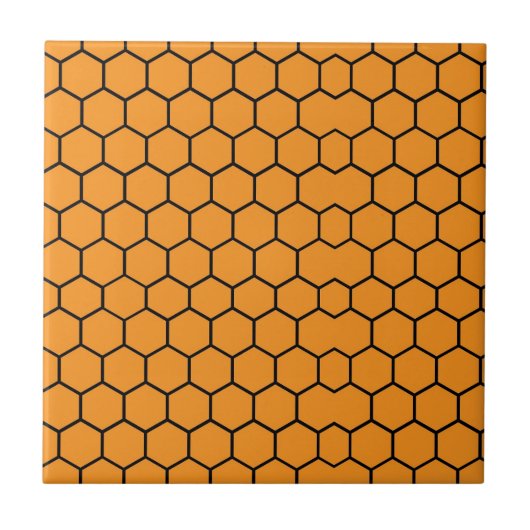 Honeycomb Oranje patroon overal Tegeltje (Voorkant)