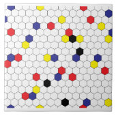 Honeycomb patroon Mondrian Tegeltje (Voorkant)