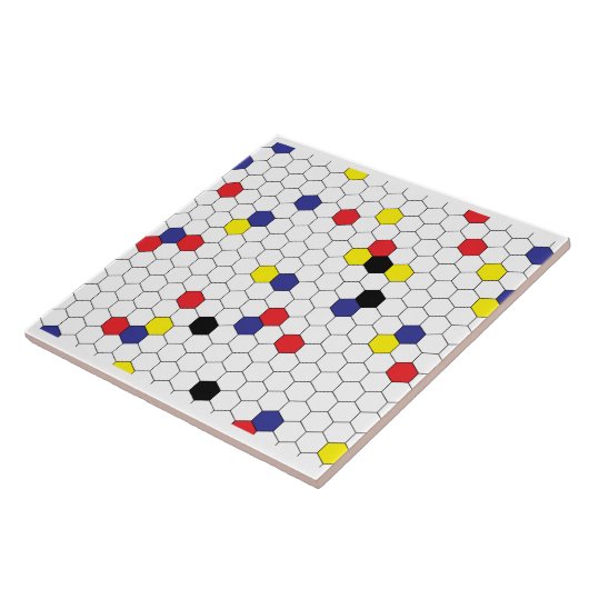 Honeycomb patroon Mondrian Tegeltje (Zijkant)