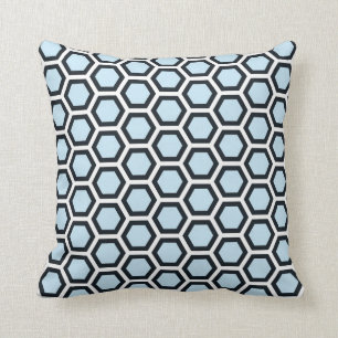 Honeycomb Pattern Blue White Kussen