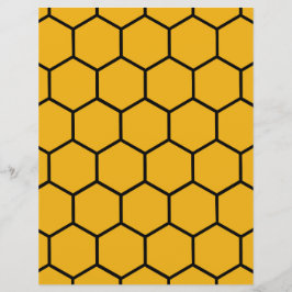 Honeycomb Pattern - Gold en Black Scrapbook Paper