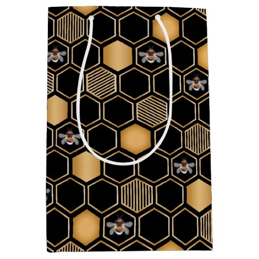 Honeycomb Pattern Medium Cadeauzakje (Voorkant)