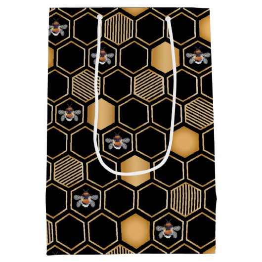 Honeycomb Pattern Medium Cadeauzakje (Achterkant)
