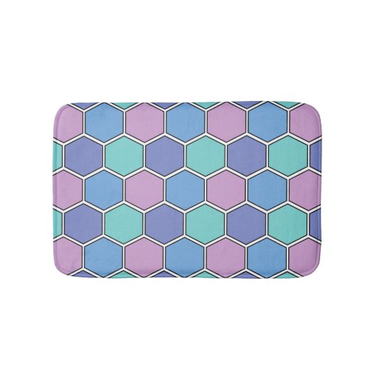 Honeycomb Pattern Pastels Badmat (Voorkant)