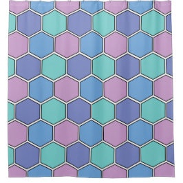Honeycomb Pattern Pastels Douchegordijn