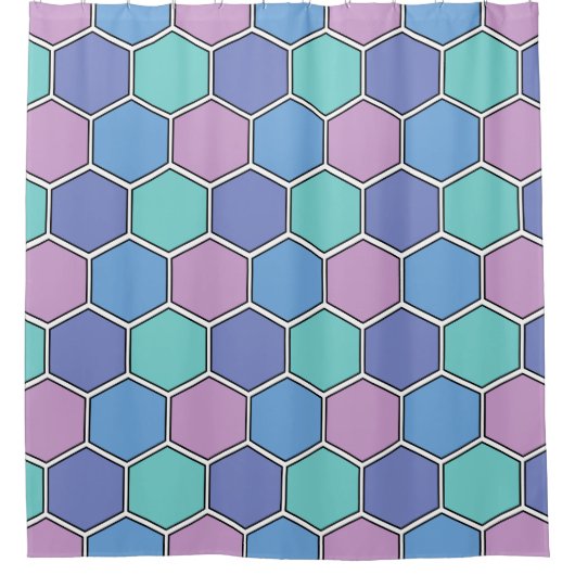 Honeycomb Pattern Pastels Douchegordijn (Voorkant)