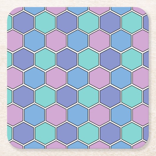 Honeycomb Pattern Pastels Kartonnen Onderzetters (Voorkant)