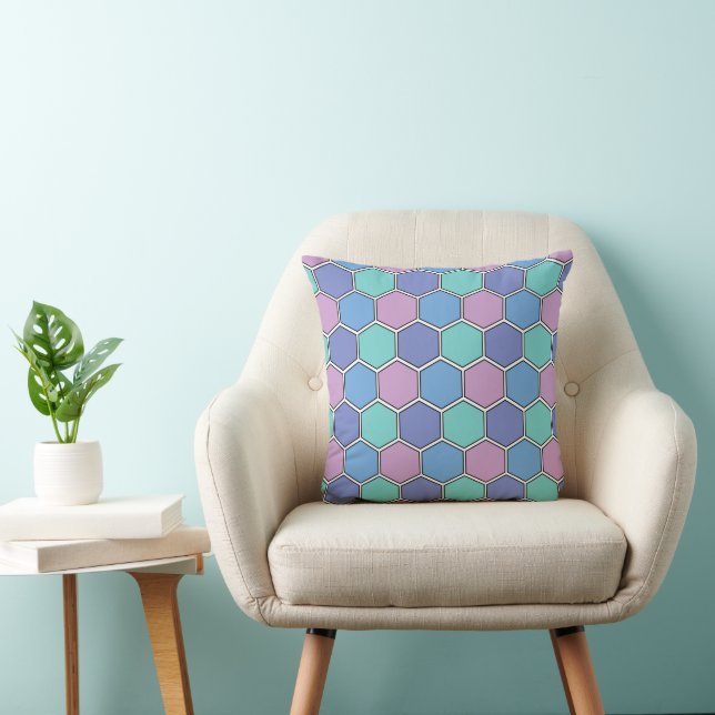 Honeycomb Pattern Pastels Kussen (Stoel)