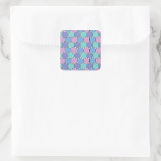Honeycomb Pattern Pastels Vierkante Sticker (Tas)