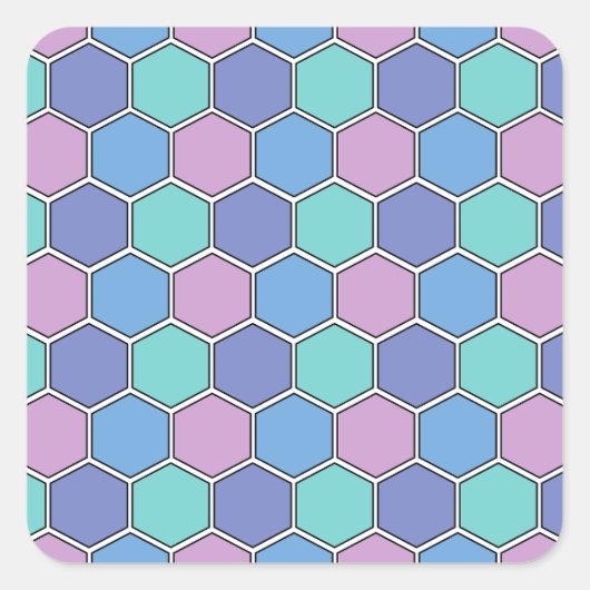 Honeycomb Pattern Pastels Vierkante Sticker (Voorkant)