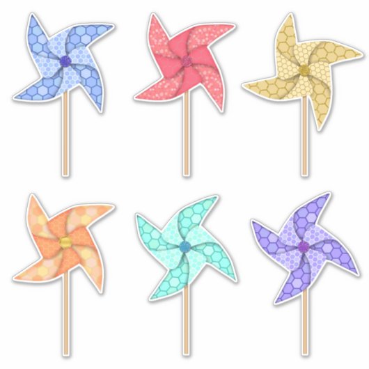 Honeycomb Pattern Pinwheels 14 x 14 Sticker (Voorkant)