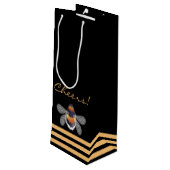 Honeycomb Pattern Wijn Cadeautas (Achterkant Gekanteld)