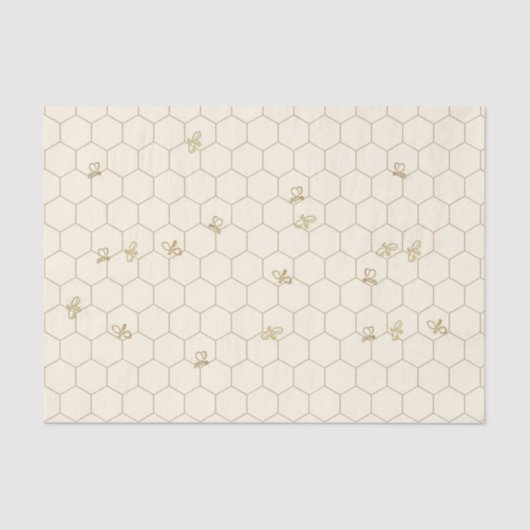 Honeycomb Patterned Tissue Paper met kleine bijen Tissuepapier (Voorkant)