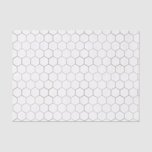 Honeycomb Patterned Tissue Paper on White Tissuepapier