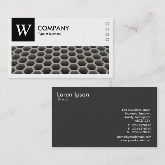 Honeycomb Perspectief - Logo en panel v2 - zwart Visitekaartje (Voorkant / Achterkant)