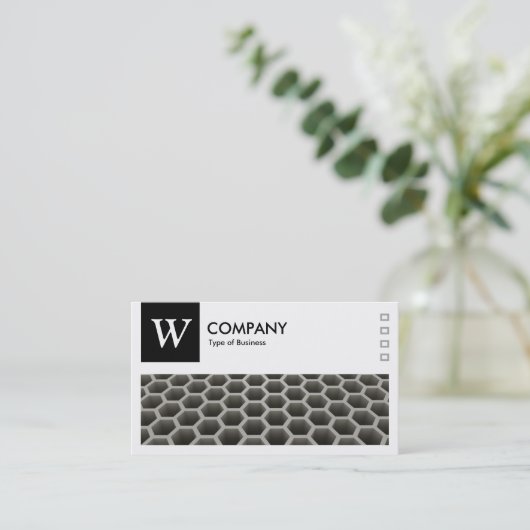 Honeycomb Perspectief - Logo en panel v2 - zwart Visitekaartje (Staand voorkant)
