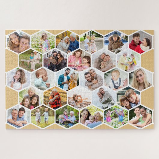 Honeycomb Photo Collage Custom Afbeelding 1000-stu Legpuzzel (Horizontaal)