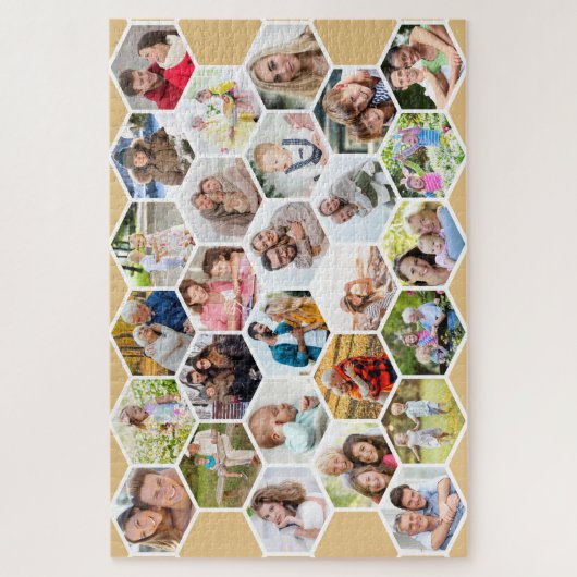 Honeycomb Photo Collage Custom Afbeelding 1000-stu Legpuzzel (Verticaal)