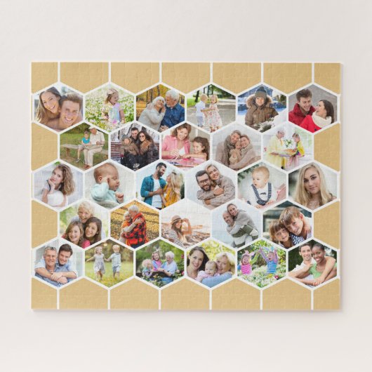 Honeycomb Photo Collage Custom Afbeelding 500-stuk Legpuzzel (Horizontaal)