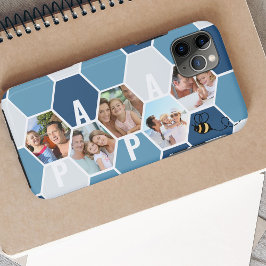 Honeycomb Photo Collage Papa of 4 Letter Name Case-Mate iPhone Case