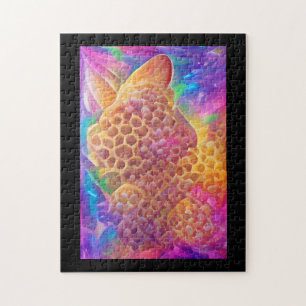 Honeycomb psychedelic digital art legpuzzel