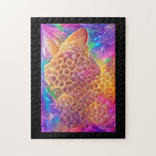 Honeycomb psychedelic digital art legpuzzel (Verticaal)