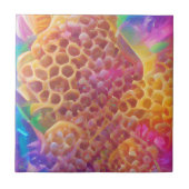 Honeycomb psychedelic digital art tegeltje (Voorkant)