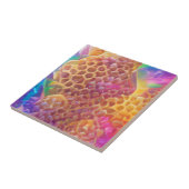 Honeycomb psychedelic digital art tegeltje (Zijkant)