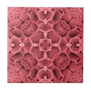 Honeycomb roos roze geometrische hoekbloemontwerp tegeltje