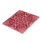 Honeycomb roos roze geometrische hoekbloemontwerp tegeltje (Zijkant)