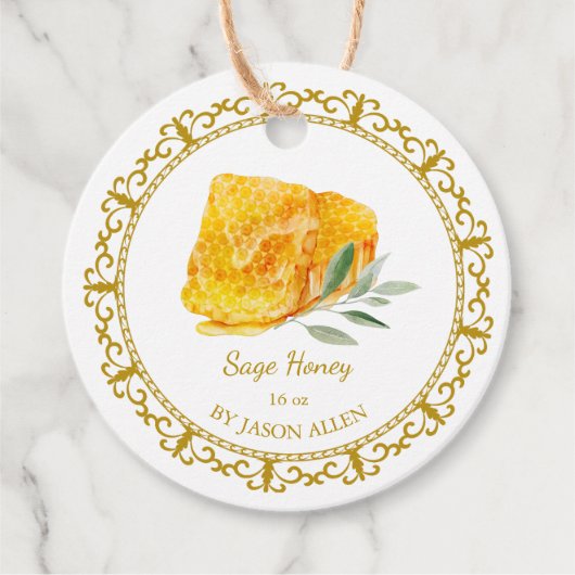 Honeycomb Sage Geïnfundeerde Honey Hang Label (Voorkant)