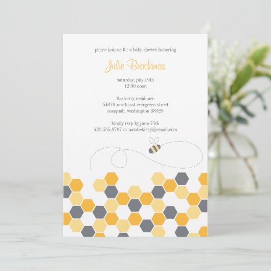 Honeycomb Shower / partijuitnodiging Kaart (Staand voorkant)