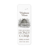 Honeycomb Skep Return Address Label White (Voorkant)