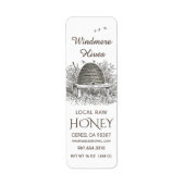 Honeycomb Skep Return Address Label White (Voorkant)