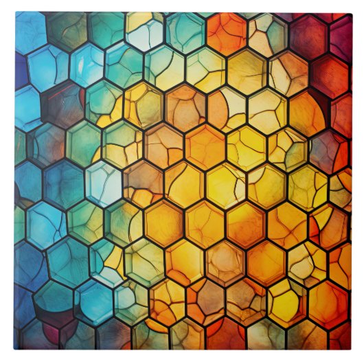 Honeycomb Stained Glass  Tegeltje (Voorkant)