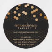 Honeycomb Textured Apiary Jar Black Labels (Design 2)