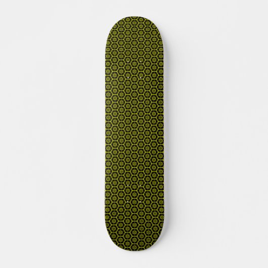 Honeycomb - v2 - Zwart en geel Skateboard (Voorkant)