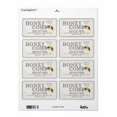 Honeycomb: Verzendlabel met realistische bijen (Full Sheet)