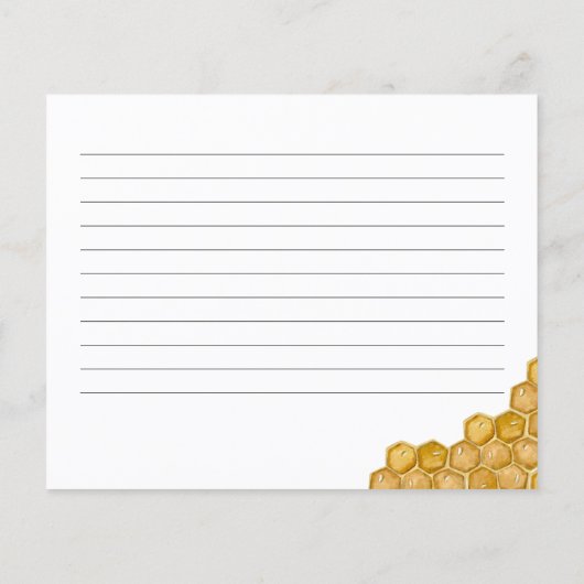 Honeycomb Vrijgezellenfeest Recipe Kaart (Achterkant)