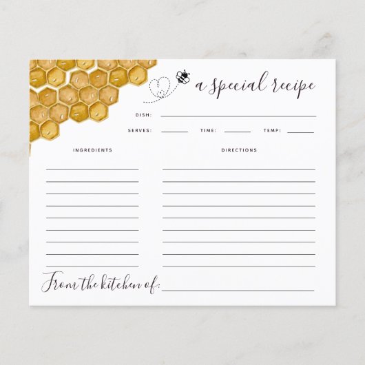 Honeycomb Vrijgezellenfeest Recipe Kaart (Voorkant)