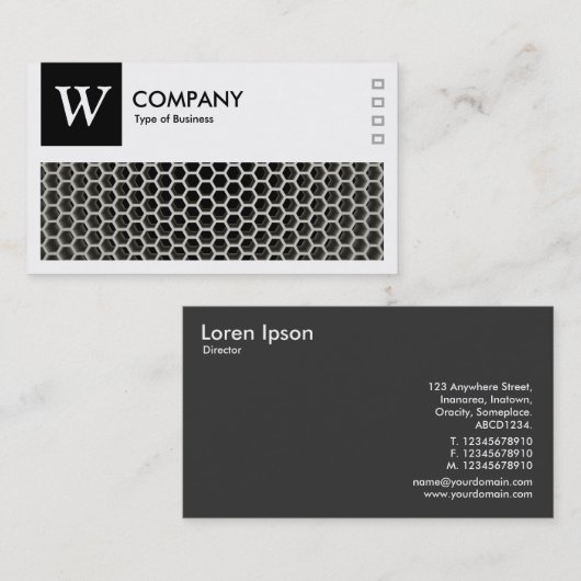 Honeycomb Warm - Logo en panel v2 - zwart Visitekaartje (Voorkant / Achterkant)